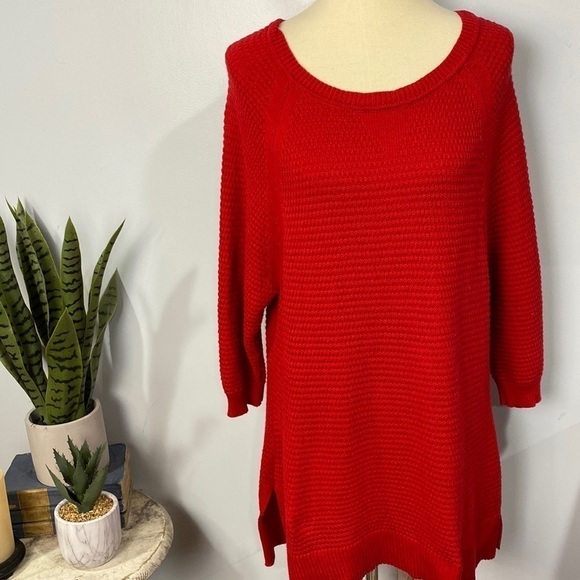 Lane Bryant 3/4 Sleeve Sweater Red Size 14/16 - Picture 1 of 9